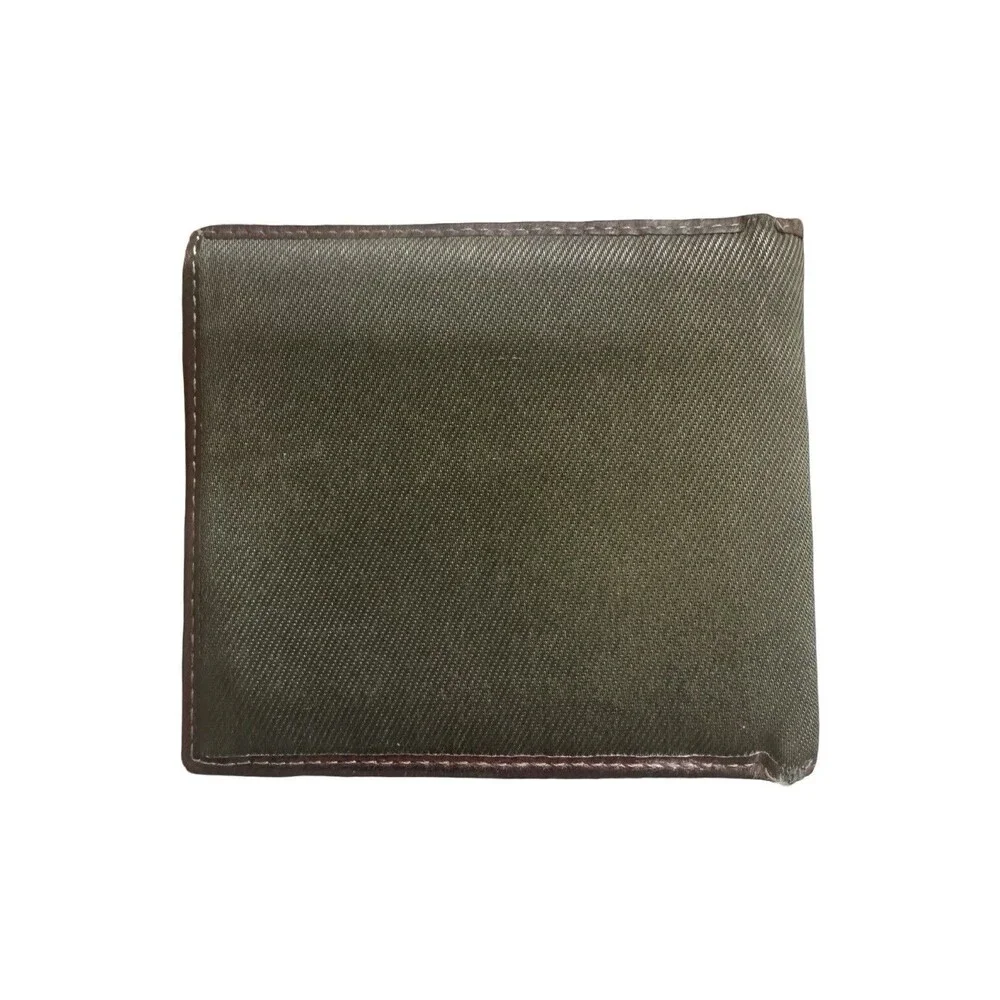 Polo Ralph Lauren Heritage Wallet olive-drab ballistic nylon brown leather trim